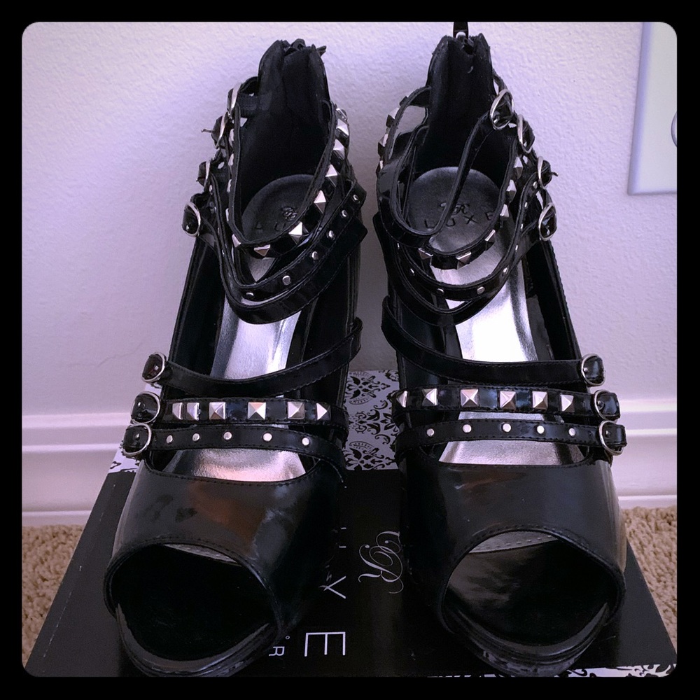 Studded black heels